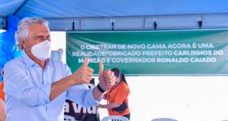 Em Novo Gama, Caiado inaugura sede do Ciretran e obras na GO-520